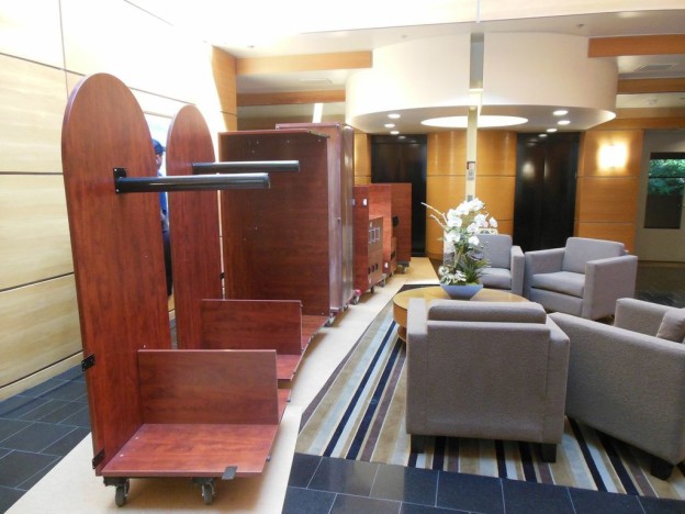 hotel lobby set up and move